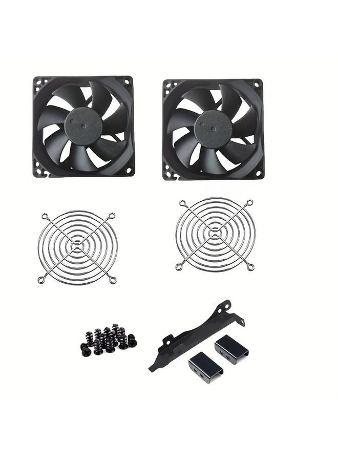 3.15 بوصة مروحة تبريد مرافقة لكرت الشاشة مع مبرد فتحة PCI مزدوج بشبكة معدنية - Image 1