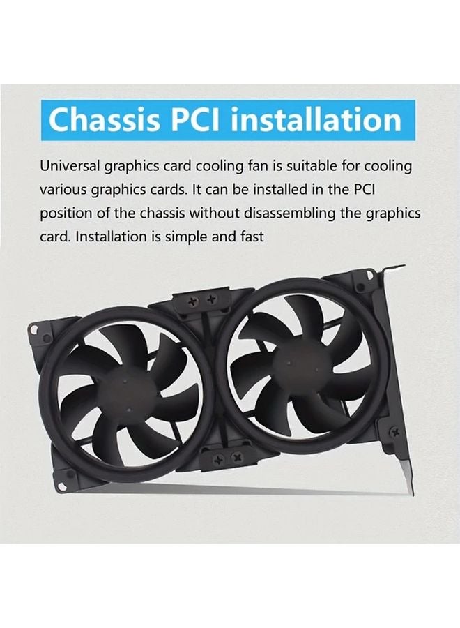 3.15 بوصة مروحة تبريد مرافقة لكرت الشاشة مع مبرد فتحة PCI مزدوج بشبكة معدنية - Image 5