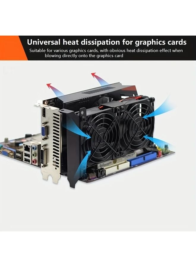 3.15 بوصة مروحة تبريد مرافقة لكرت الشاشة مع مبرد فتحة PCI مزدوج بشبكة معدنية - Image 4