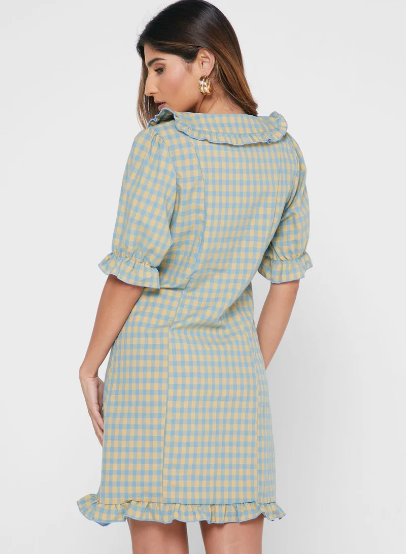 Ginger Collared & Frilled Dress