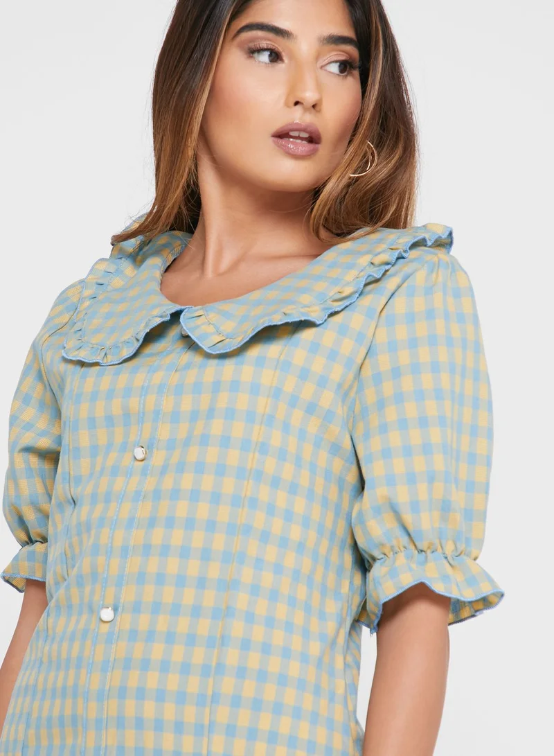 Ginger Collared & Frilled Dress