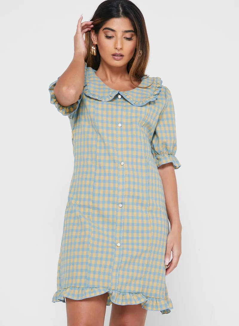 Ginger Collared & Frilled Dress