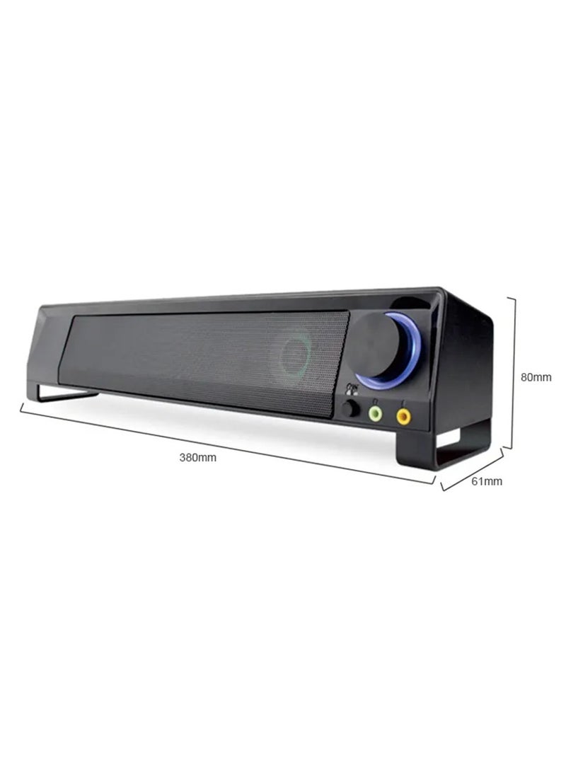 Kisonli Soundbar Computer , Speaker Integrates 2 Auxiliary ports For Microphones And Headphones X2  - Image 5