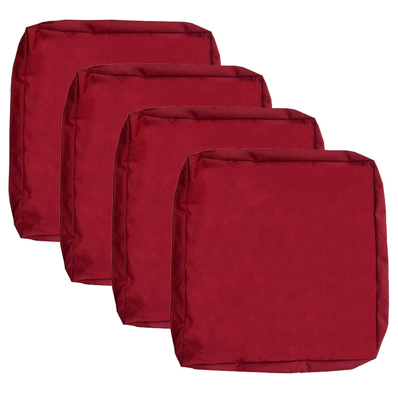 Sqodok Patio Cushion Covers 18x18 Waterproof Outdoor Cushion Covers Replacement 2Pack Patio Cushion Seat Slicovers with Ties for Sectional Sofa  Wicker Chair  Dark Red - Image 5