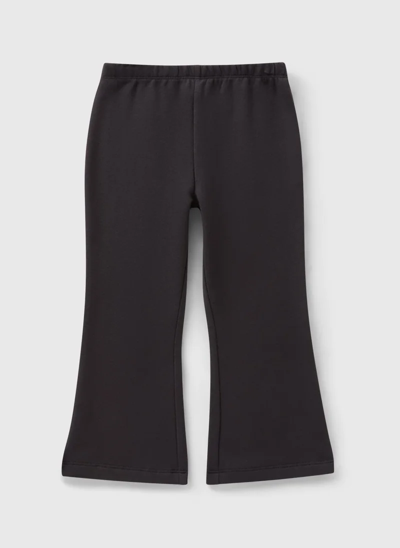 ماتلان Girls Charcoal Grey Brushed Flare Trousers