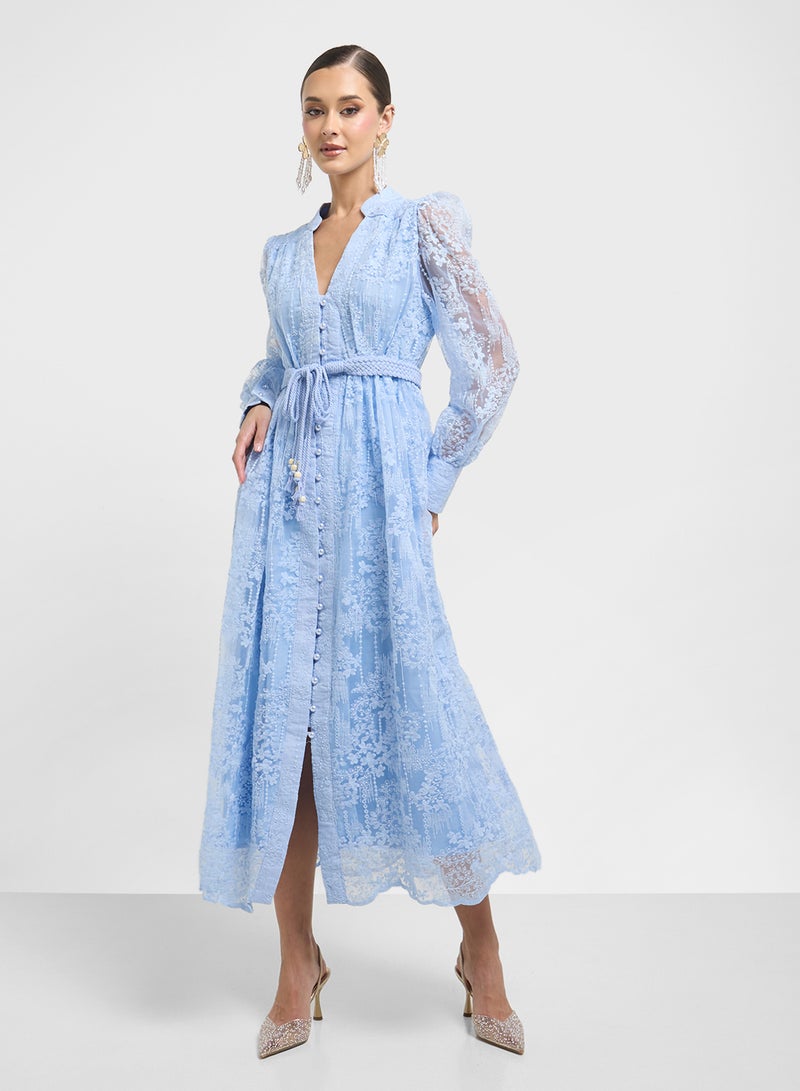 Khizana Lace Belted Dress - Image 1