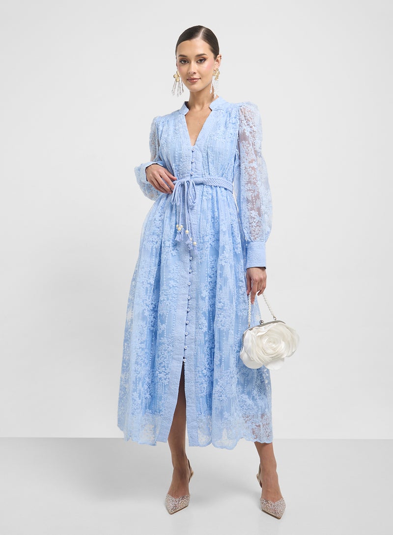 Khizana Lace Belted Dress - Image 4
