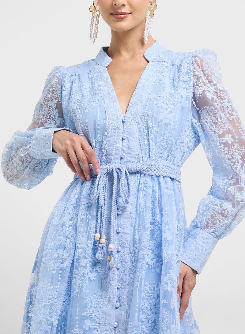 Khizana Lace Belted Dress - Image 3