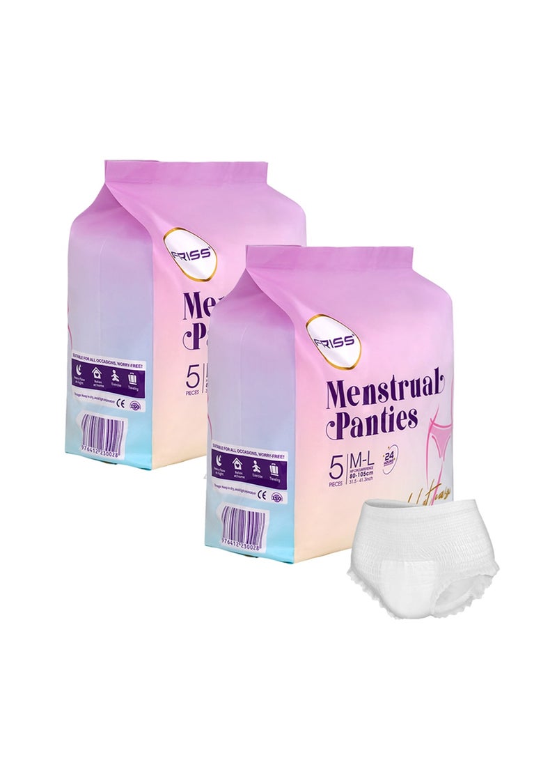 FRISS 10 Count Disposable Period Pants Super Absorb Overnight Menstrual Pants Leak-proof 360°Protection Sanitary Panties Extra Soft Period Panties For Heavy Flow Keep Dry And Fresh Overnight Size M-L - Image 1