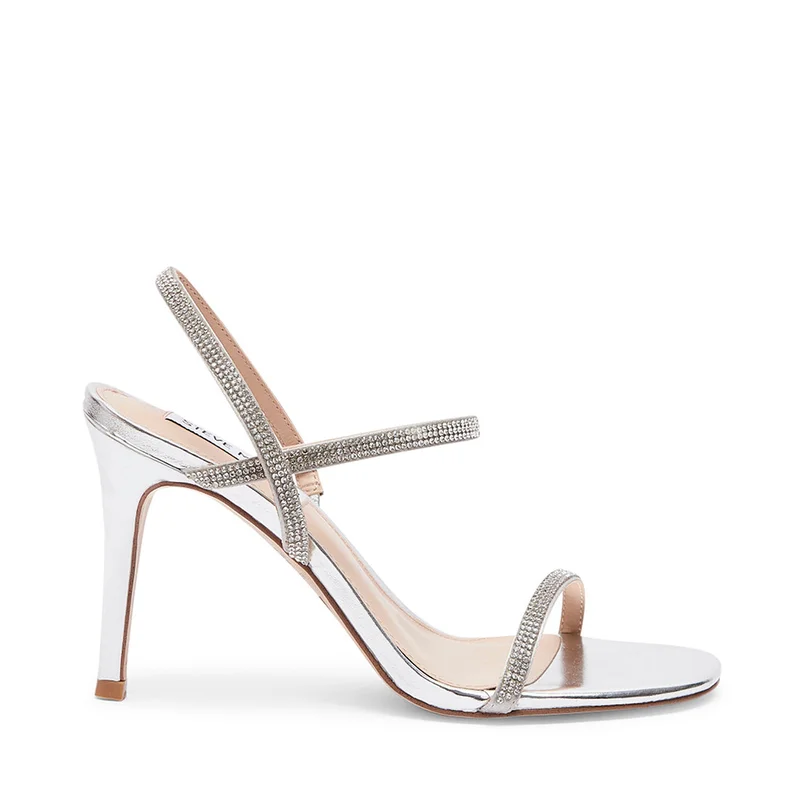ستيف مادن Heeled Sandals Silver Women's Sandals