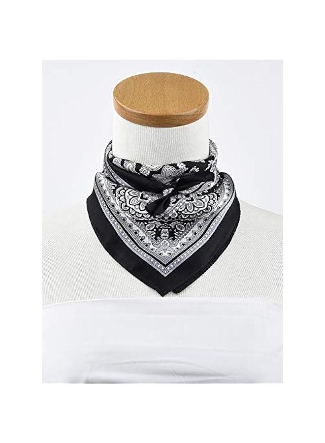 Arabest western neck scarf for men black neckerchief 21x21 women silk hair scarf ladies short bandana paisley purse scarf  - Image 2