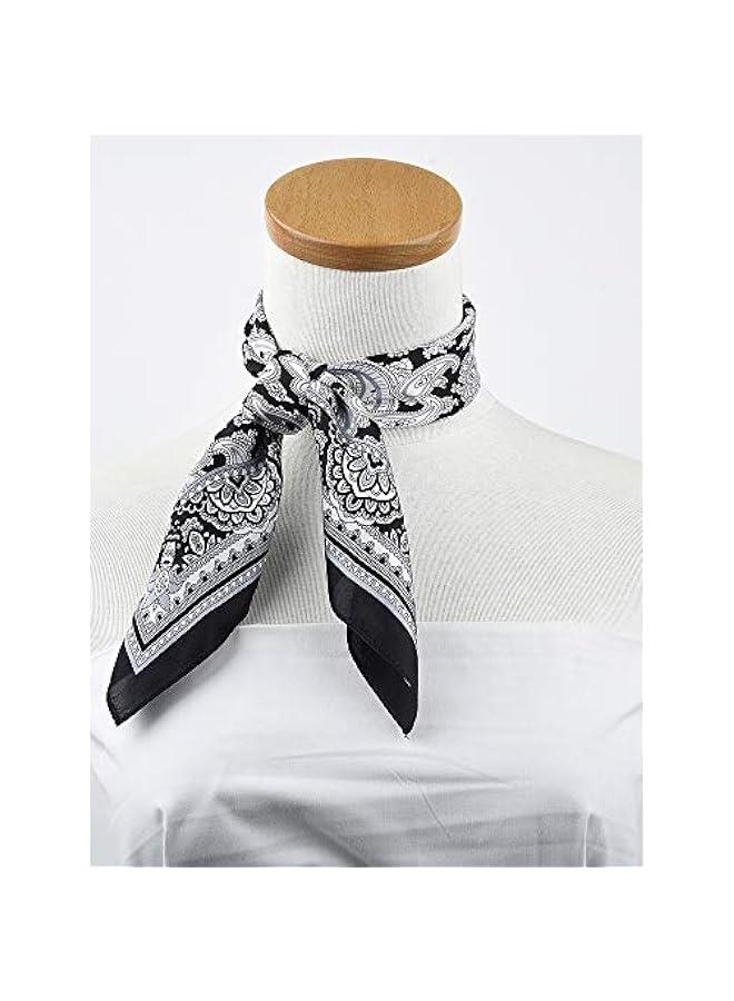 Arabest western neck scarf for men black neckerchief 21x21 women silk hair scarf ladies short bandana paisley purse scarf  - Image 3