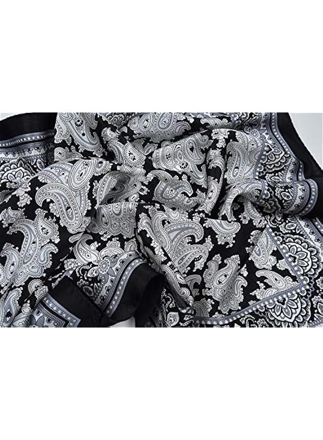 Arabest western neck scarf for men black neckerchief 21x21 women silk hair scarf ladies short bandana paisley purse scarf  - Image 5