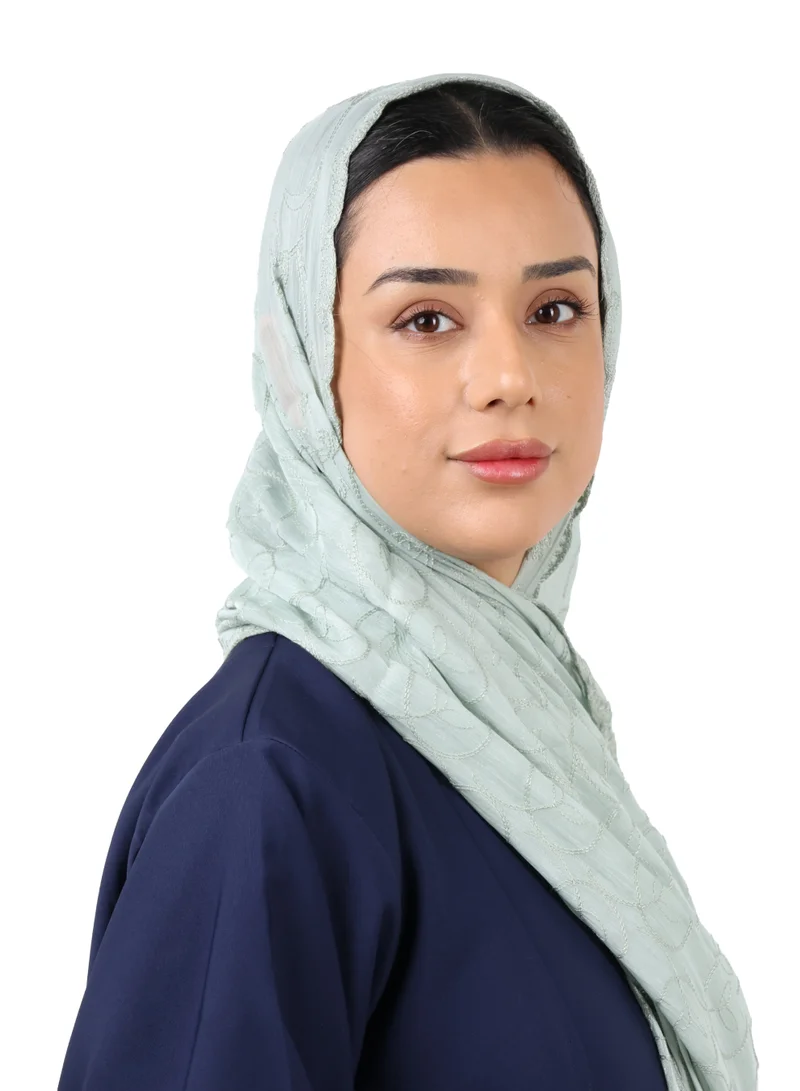 Jameela Premium Circle Motif Organza Scarf (Grey)