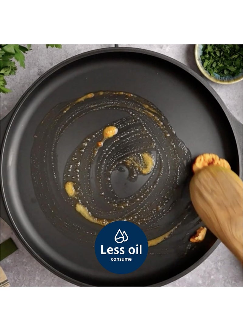 Hihonor 12 Inch Smooth & Light Cast Iron Griddle - Pre-Seasoned Round Cast Iron Pizza Pan - Easy to Clean Polished Cast Iron Pan Use in the Oven, on the Stove or Grill, Over a Campfire - Black - Image 5