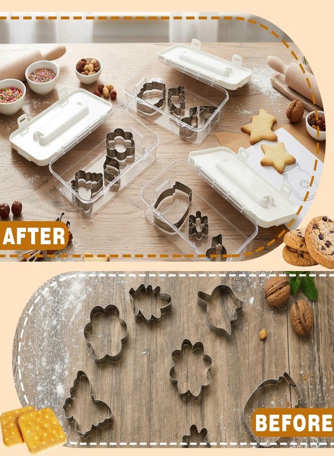 BrightRow 3 Pack Cookie Cutter Storage, Transparent Cookie Cutter Organizer with a Sticker, Baking Storage Containers, Cover to Prevent Dust, Can Be Used Alone or Hidden for Stacking(No Cutters) - Image 4