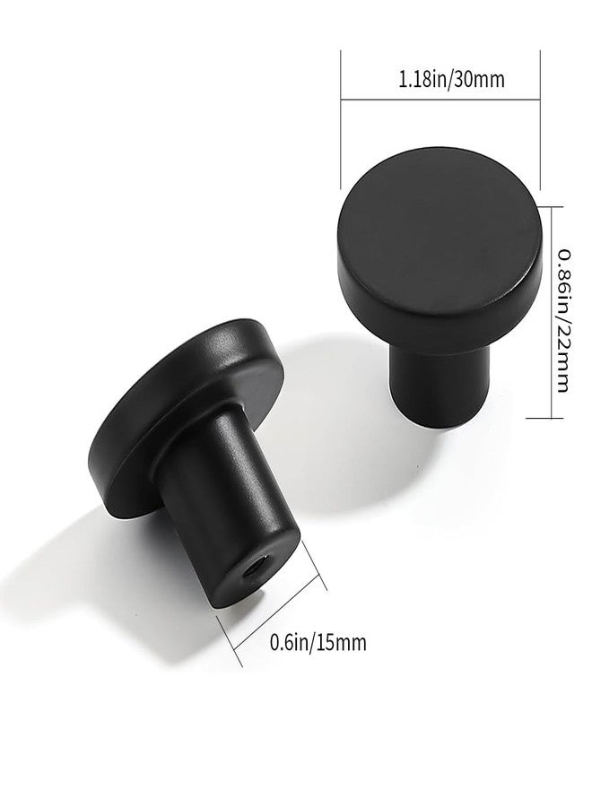 CABDM 30 Packs of 1-1/5-inch Matte Black Drawers and Cabinet knobs, Round pulls, Suitable for bathrooms, Closets, Kitchens and Dressing Tables - Image 2
