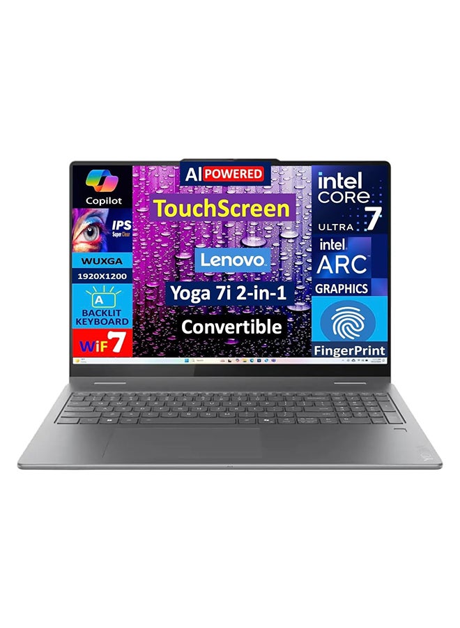 Lenovo (Upgraded Version) Yoga 7i 2-in-1 Copilot+ Laptop With 16 Inch WUXGA (1920x1200) LCD Touchscreen Display, Intel Core Ultra 7 Processor/16GB RAM/2TB SSD/Windows 11 Home/Intel Arc Graphics/ English Luna Grey English Luna Grey - Image 1