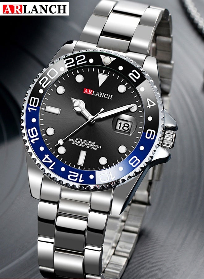 ARLANCH Watches For Men Analog Mens Watch 40Mm Large Face Easy Read Stainless Steel Business Watch Luminous Classic Luxury 30M Waterproof Mens Wrist Watches - Image 1