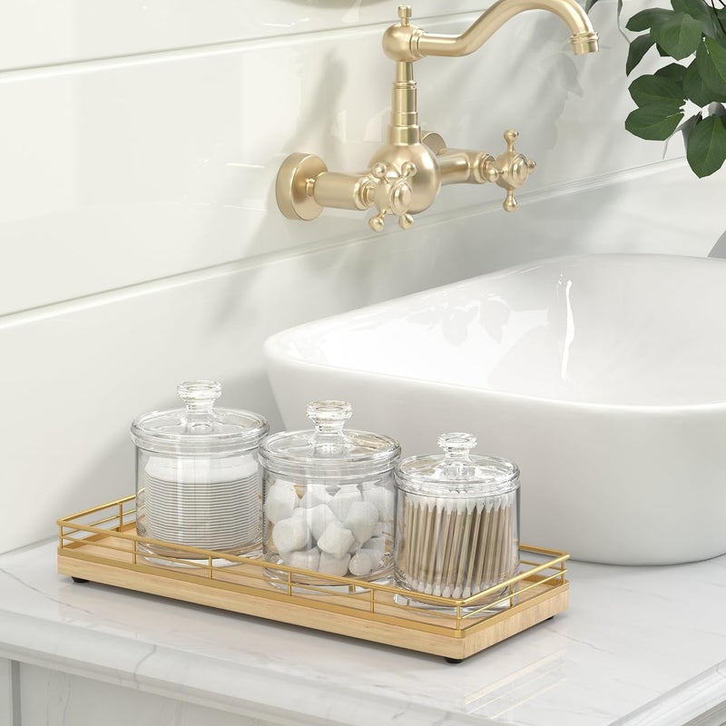 Focusonit Wooden Decorative Tray, Oak 11.2" L Coffee Table Tray for Kitchen Countertop Soap Sponge Holder for Dresser Perfume Tray Jewelry Candle Nightstand Table Centerpieces for Dining Room Decor Natural - Image 5