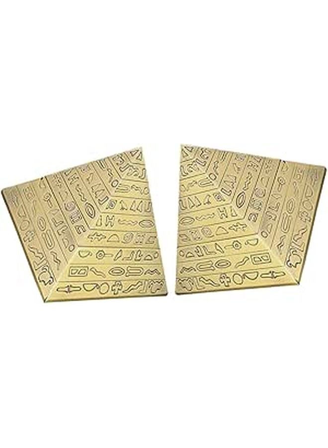 Vintage Egyptian Pyramid Ashtrays Set Of 2 With Lid Metal Windproof For Home Office Patio Desktop - Image 1