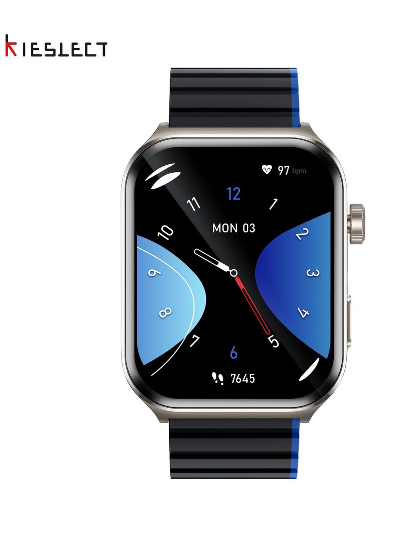 KIESLECT Smart calling watch Ks2 ,2.01” AMOLED Touch Screen,24/7 Heart Rate Monitor,100 Sports Modes, Water Resistant android iOS, Midnight Blue - Image 2