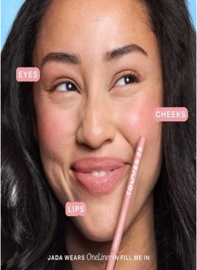 Tower 28 OneLiner Lip, Eye & Cheek Multi-Use Liner Pencil , Fill Me In - rosy nude 1.14g | Long-Wear, Vegan & Creamy Formula - Image 3