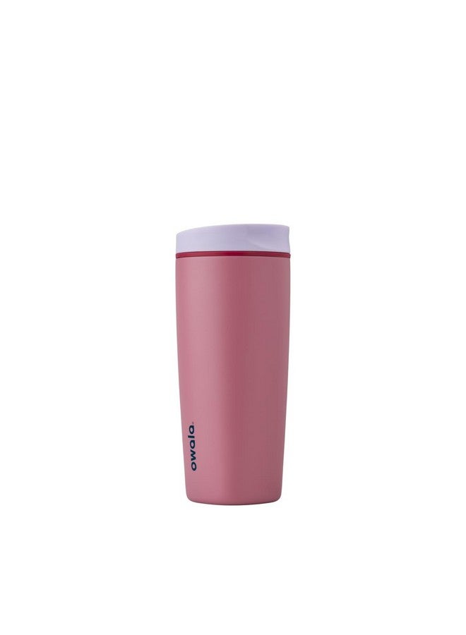 Owala Owala SmoothSip Slider Insulated Stainless Steel Coffee Tumbler, Reusable Iced Coffee Cup, Hot Coffee Travel Mug, BPA Free 20 oz, Purple/Pink (Crochet Queen)  - Image 1