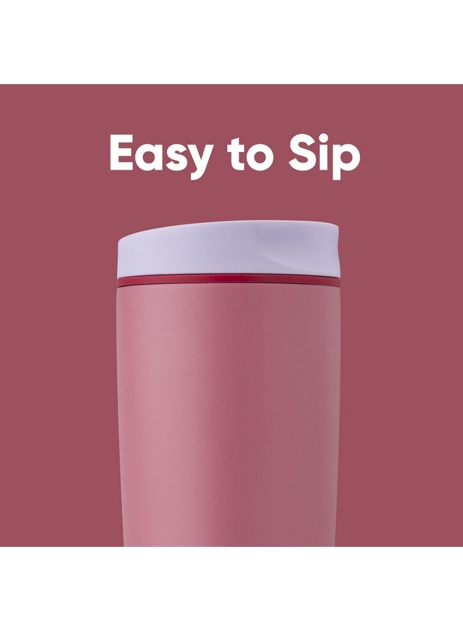 Owala Owala SmoothSip Slider Insulated Stainless Steel Coffee Tumbler, Reusable Iced Coffee Cup, Hot Coffee Travel Mug, BPA Free 20 oz, Purple/Pink (Crochet Queen)  - Image 2