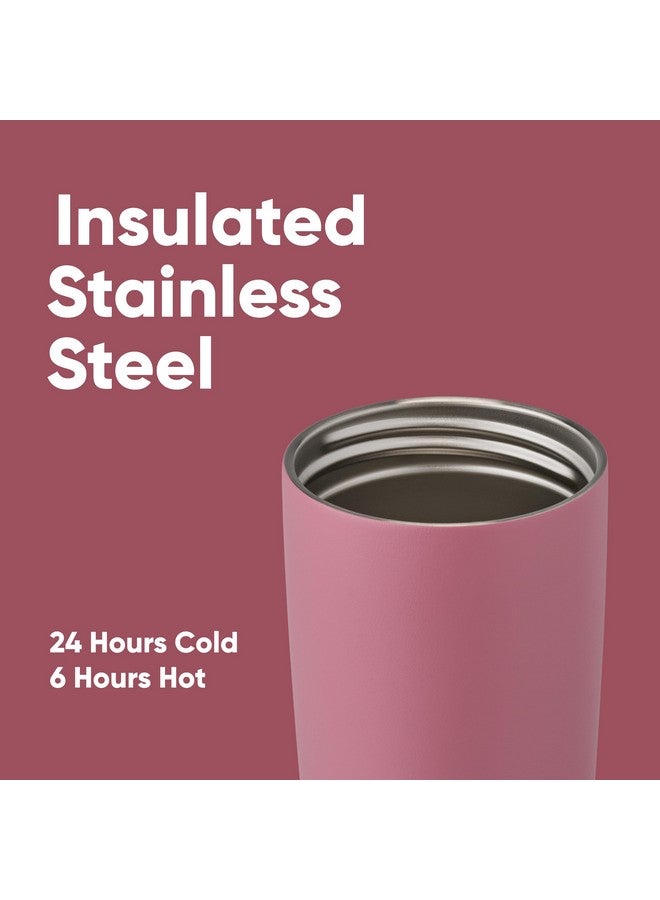 Owala Owala SmoothSip Slider Insulated Stainless Steel Coffee Tumbler, Reusable Iced Coffee Cup, Hot Coffee Travel Mug, BPA Free 20 oz, Purple/Pink (Crochet Queen)  - Image 4