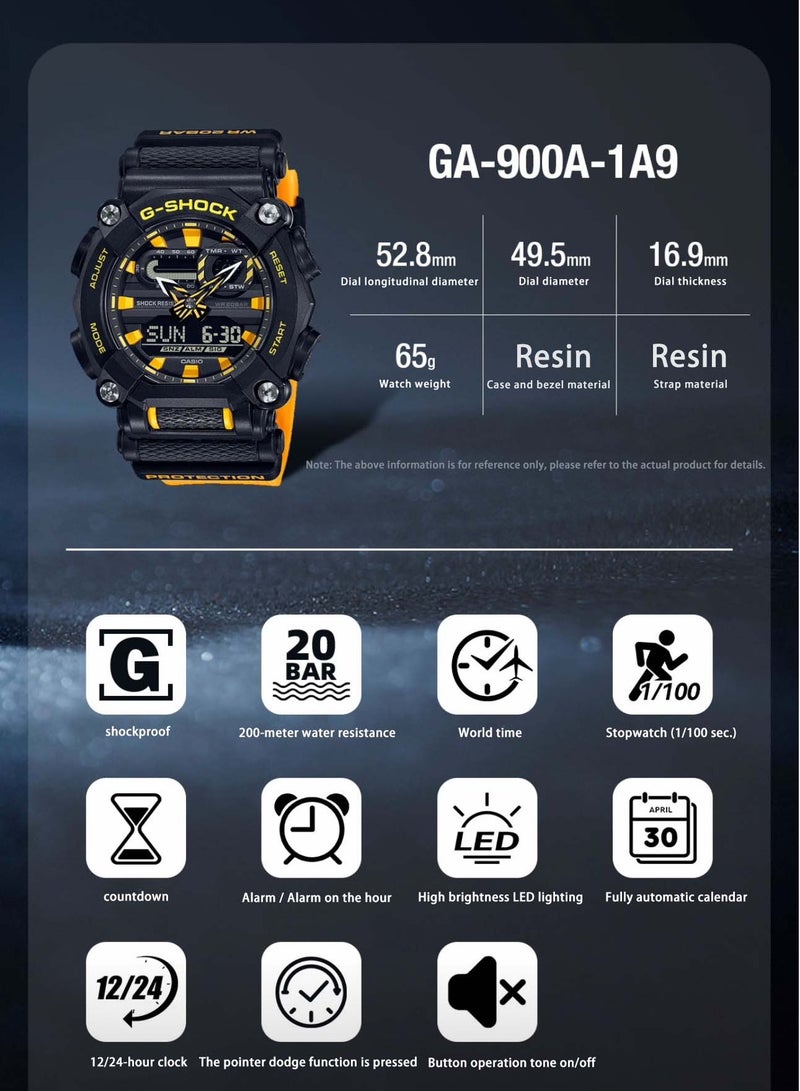 CASIO Casio G-SHOCK Sports Watch Multifunction Electronic Watch Trend Dial Waterproof GA-900A-1A9 - Image 4