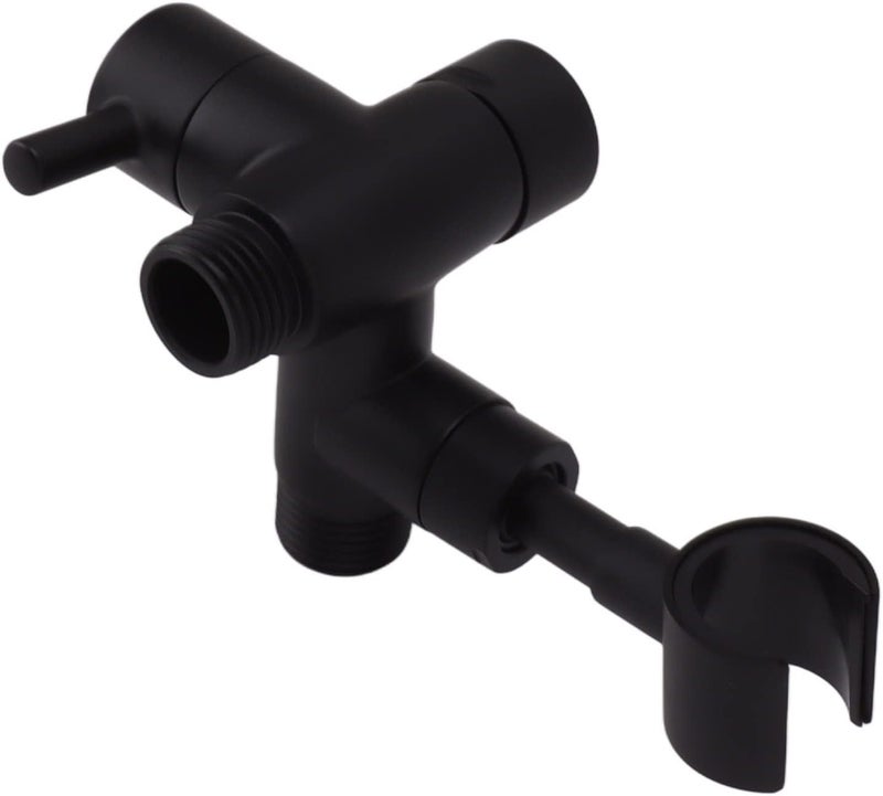 Water Splitter for Shower and Hose, Copper Shower Diverter with Two Water Outputs, for Hand Held Showerhead and Fixed Spray (108 Black) - Image 1