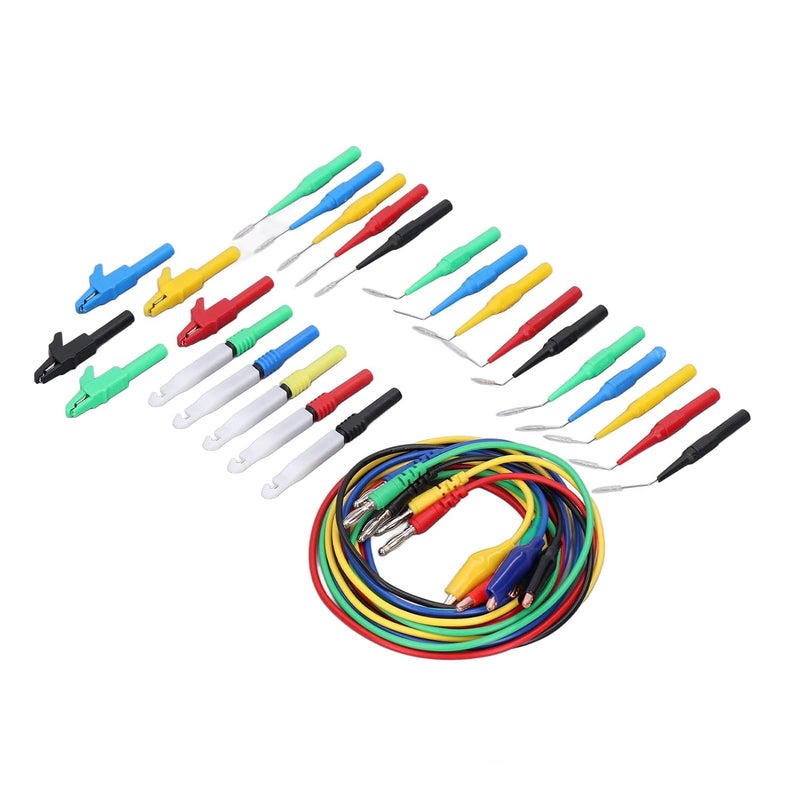 aqxreight Banana Plug Test Leads KitRear Banana Plug Test Leads Kit Good Conductivity 90° 135° 180° Back Probes 4mm Kit for Car Diagnostics Testing T - Image 1