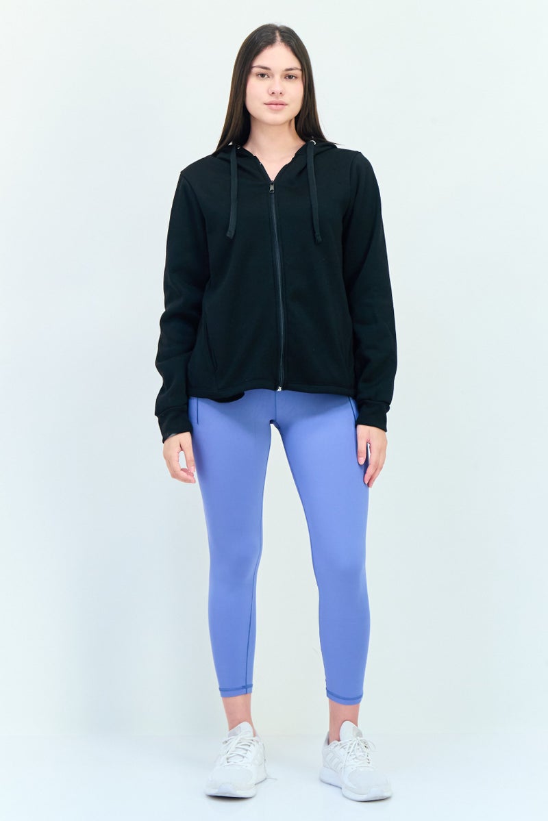 BSP Women Sportswear Fit Outdoor Hooded Sweatshirt, Black  - Image 4