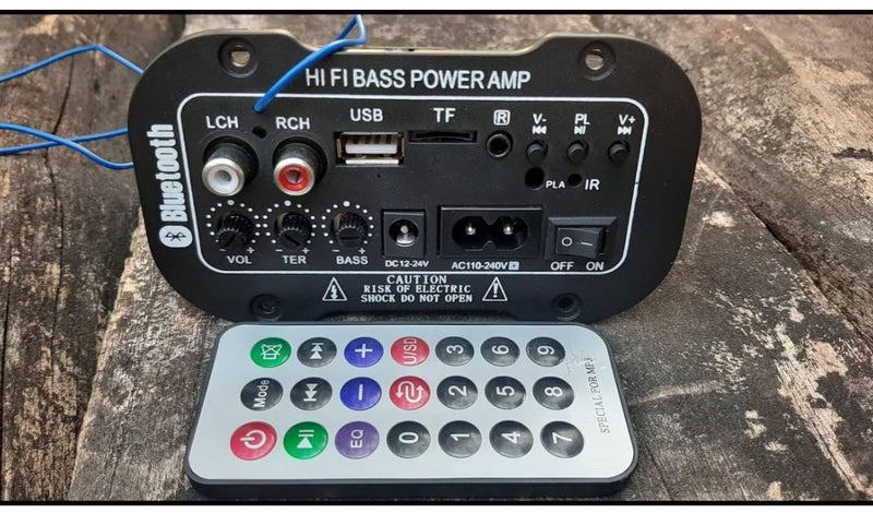 مضخم صوت رقمي صغير، مضخم صوت ستيريو مع تقنية البلوتوث 2.1، مضخم صوت بمنفذ USB/TF مع ريموت كنترول، 220 فولت - Image 3