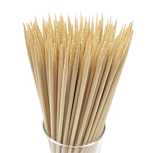 HOPELF 6" Natural Bamboo Skewers for BBQ，Appetiser，Fruit，Cocktail，Kabob，Chocolate Fountain，Grilling，Barbecue，Kitchen，Crafting and Party. Φ=4mm, More Size Choices 8"/10"/12"/14"/16"/30"(100 PCS) - Image 1