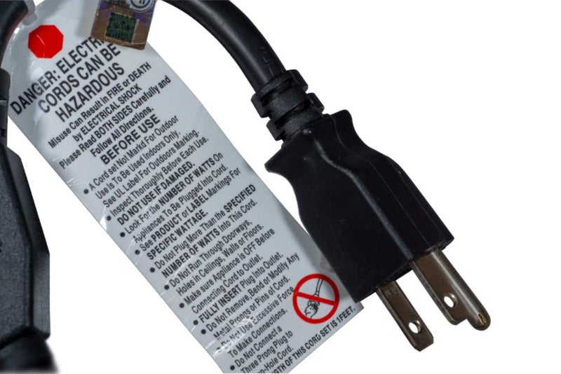 Cablelera Power Cord Extension and Splitter, NEMA 5-15P to NEMA 5-15R x 2, 16 AWG, 13A, 125V (ZWACPQAG-14) Black - Image 4