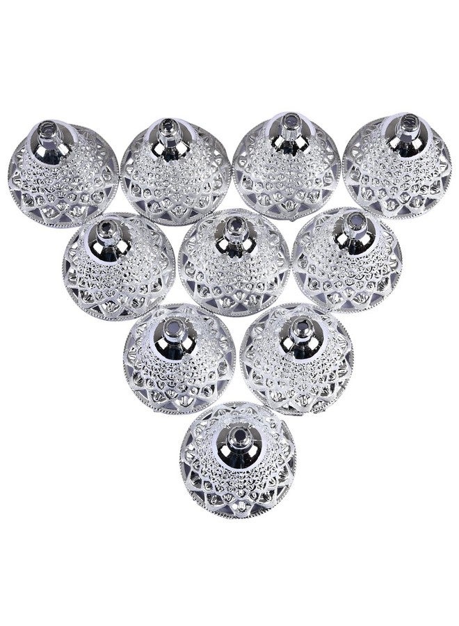 Improvhome 2.5inches Long Plastic Jali Bells for Festival, Home Decoration (Silver, Pack of 12) - Image 2
