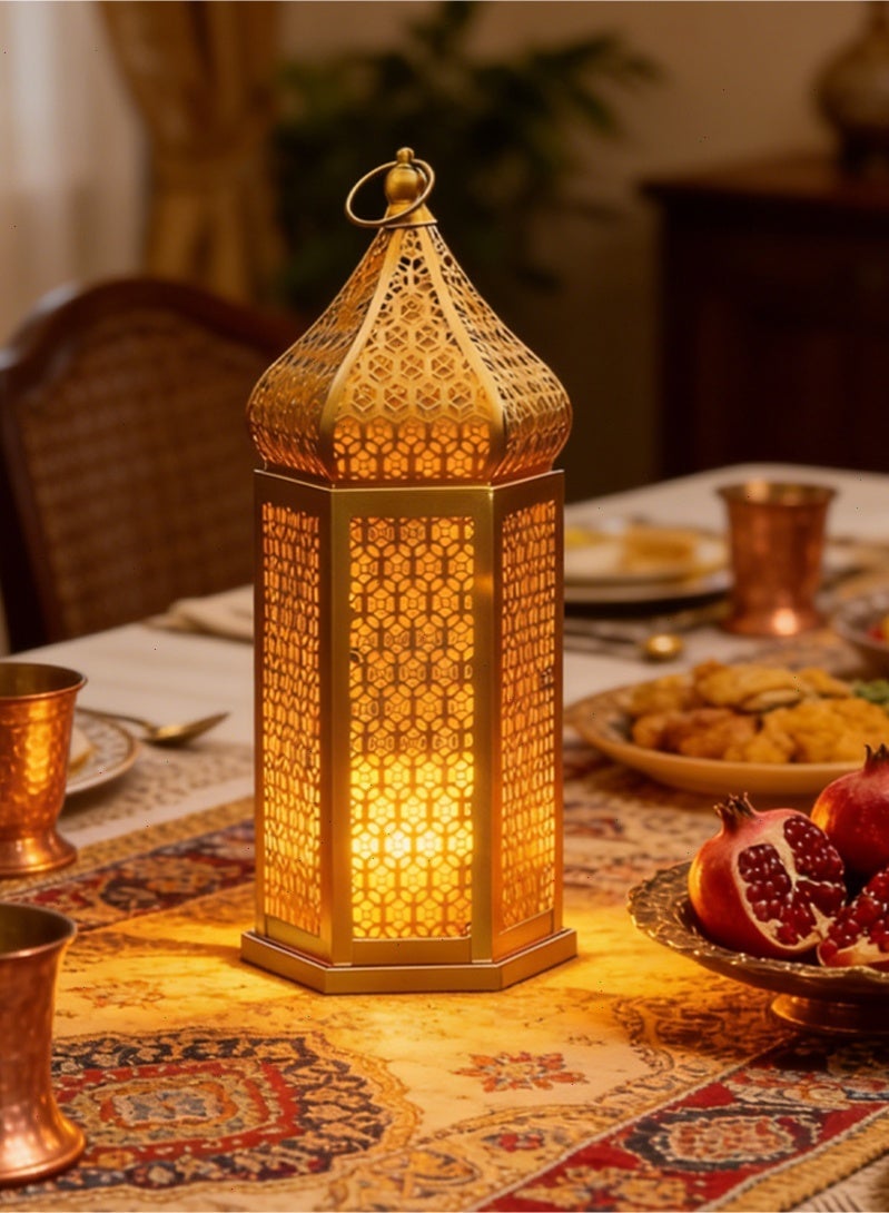 بوميفار فانوس رمضان ، فانوس مغربي أضواء زخرفية للزينة الرمضانية ، معلقة ، فناء خارجي أو شرفة ، ديكور منزلي داخلي - Image 1