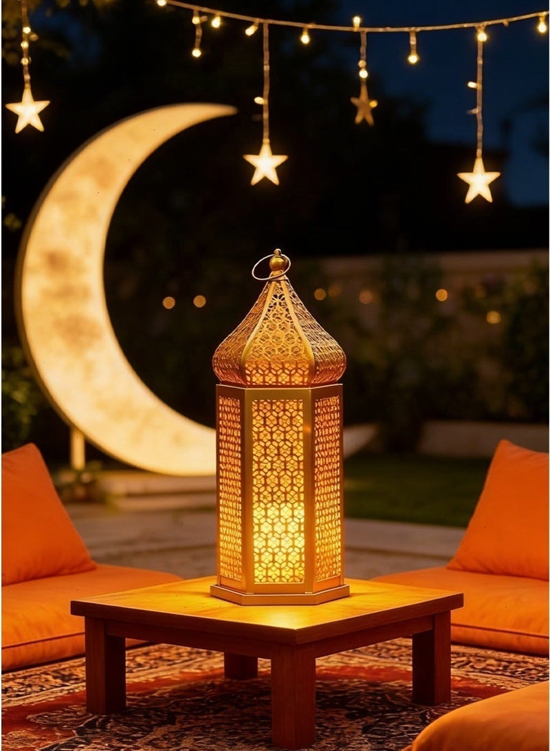 بوميفار فانوس رمضان ، فانوس مغربي أضواء زخرفية للزينة الرمضانية ، معلقة ، فناء خارجي أو شرفة ، ديكور منزلي داخلي - Image 5