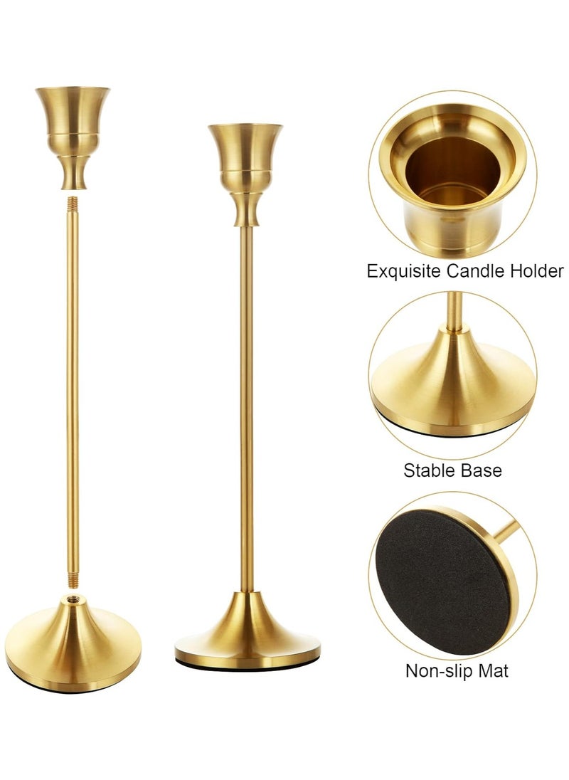 MileMelo Candle Holder Set of 3 Metal Candlestick Holders Taper Candle Holders Candelabra Candle Sticks Holder for Table Centerpieces Modern Decorative Candle Stand for Wedding Dinning（Gold）  - Image 3