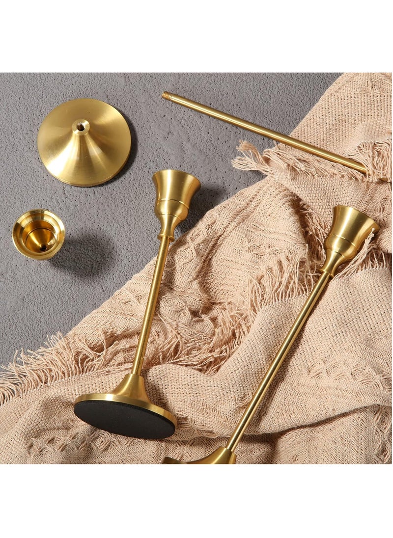 MileMelo Candle Holder Set of 3 Metal Candlestick Holders Taper Candle Holders Candelabra Candle Sticks Holder for Table Centerpieces Modern Decorative Candle Stand for Wedding Dinning（Gold）  - Image 5
