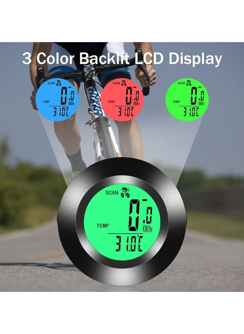 CMGTYYD Bicycle Computer Multifunctional Waterproof Odometer, Bike Speedometer, Cycling Speed Tracker with 3-Colour Backlit Display, with 20 Functions and Auto on/off, for Outdoor & Indoor Tracking  - Image 3