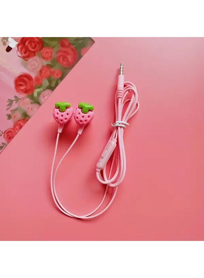 Cute DIY Cartoon Jewelry Pink Wired Headset with Microphone for Phone Music Calling - Image 2