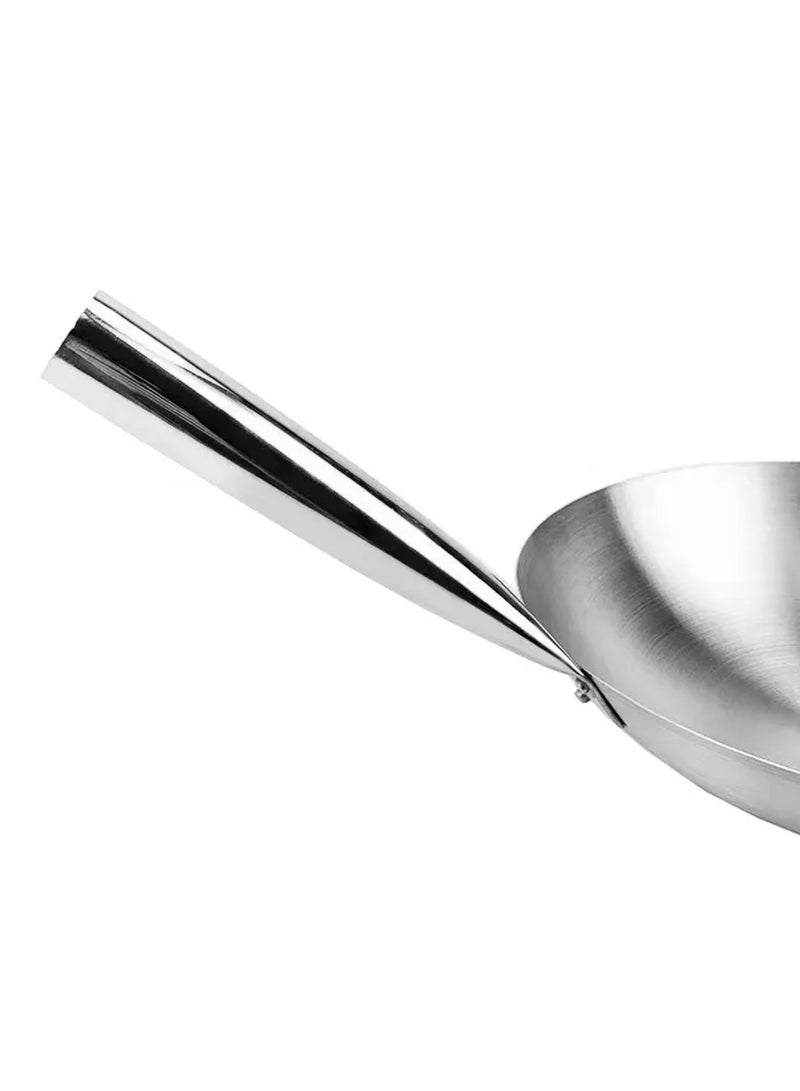 Tradeo Stainless Steel Single Wok with Wood Grain & Stainless Steel Handle.26cm - Image 5