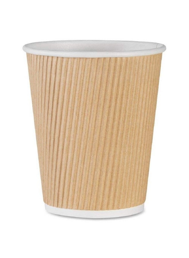 NYHI NYHI Set of 150 Ripple Insulated Kraft 12 oz Paper Cups Coffee Tea Hot Cups Recyclable 3 Layer Rippled Wall For Better Insulation Perfect for Cappuccino Hot Coco or Iced Drinks  - Image 5