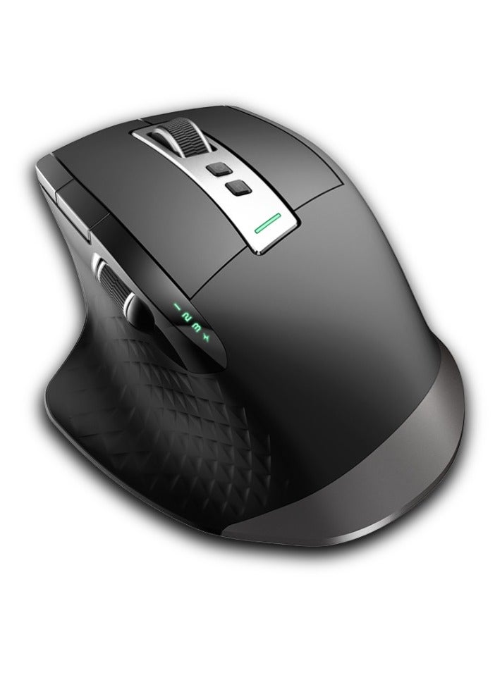 AROAQ Bluetooth Wireless Mouse, Multi Mode Rechargeable Wireless Mouse, Ergonomic Design Portable Computer Mouse, Comfortable Grip Gaming Mouse For PC Laptop, (1pc, Black) - Image 1