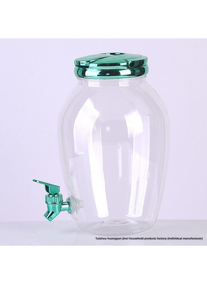 Generic - Factory Wholesale Plastic Cold Water Bucket With Faucet Cold Water Bottle Pe Transparent Wine Jar Juice Bottle Electroplating Process-Color:Gold-Capacity:4.4L - Image 1