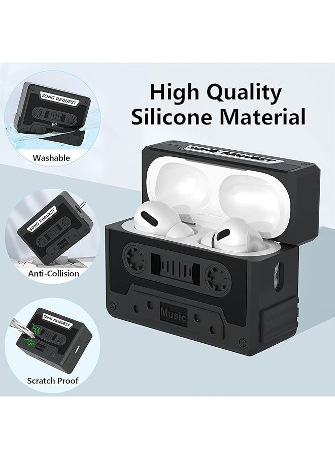 erorex - Compatible With Airpods 4 Case Cover Cassette Tape Recorder Cover Shockproof Protective Silicone Case With Lanyard For Airpods 4Th Generation 2024 Released - Image 1