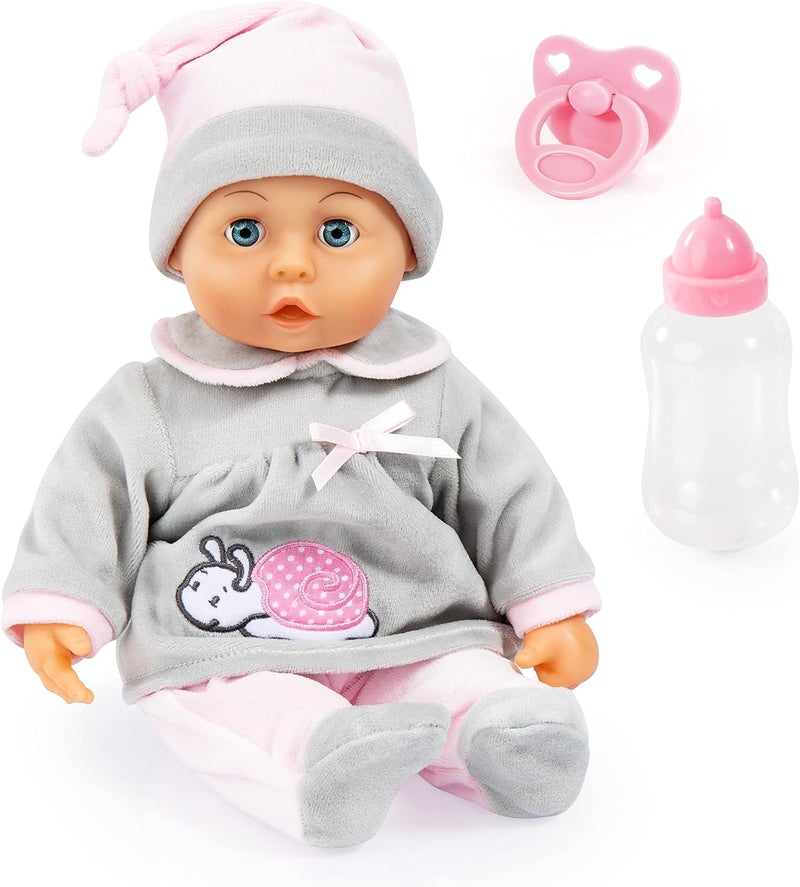 Bayer Design First Words 15" Baby Doll in Grey - Image 1